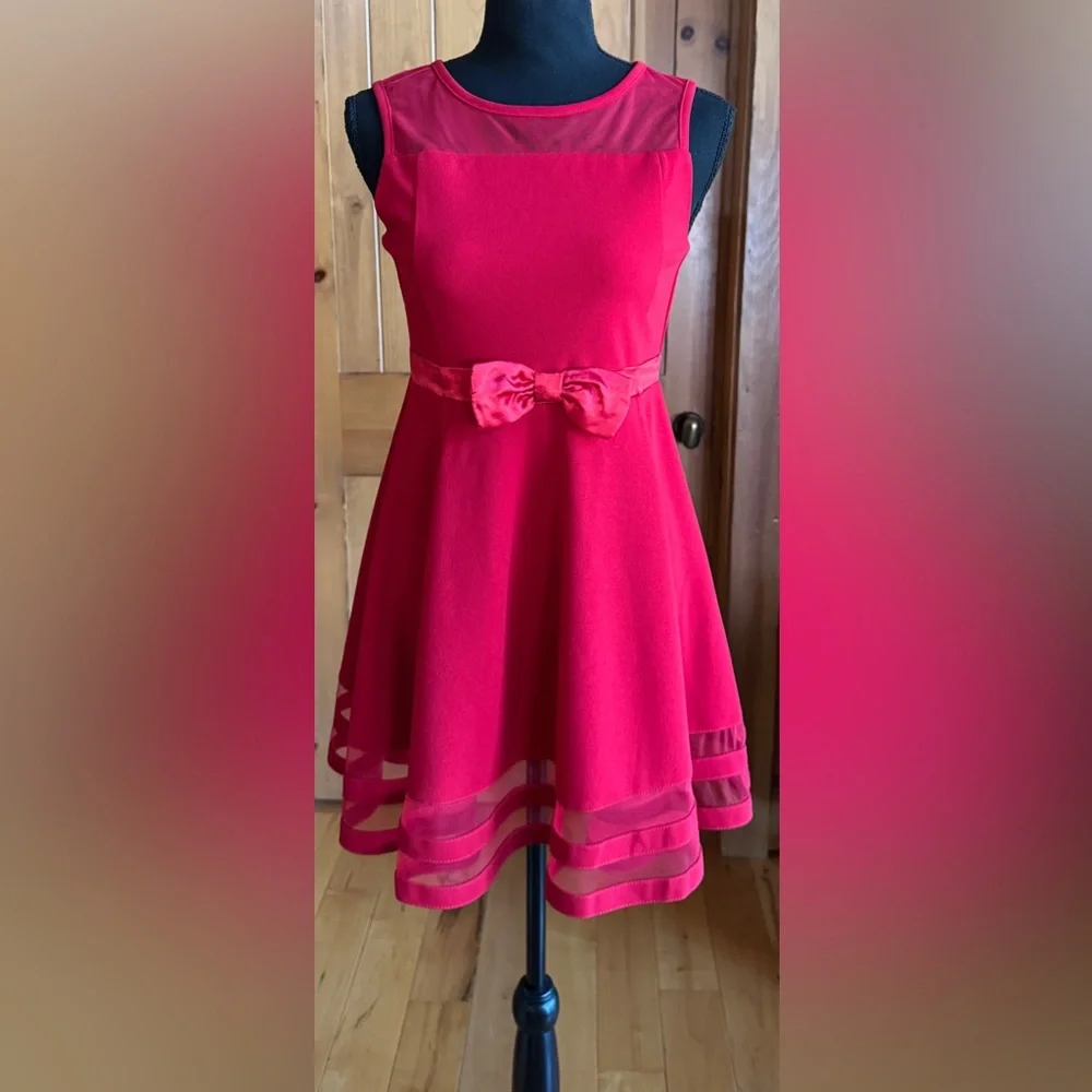 Calvin Klein Formal Dress Youth Girls Red (12.5)